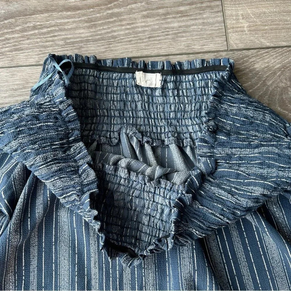 Kiwi Punch Off The Shoulder Fared Boho Tunic Top - Picture 6 of 14